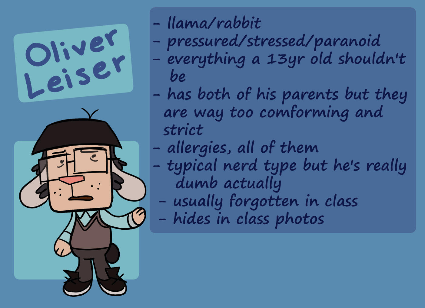 the young boy (behind the woods)